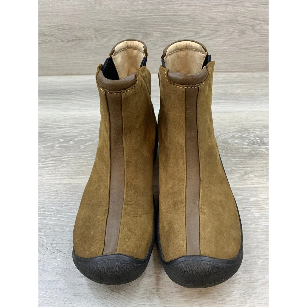 Keen Presidio Women's Brown Nubuck Leather Ankle Boots 7.5 Slip On